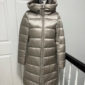 SAVE THE DUCK Women's Metallic Gray Puffer Jacket